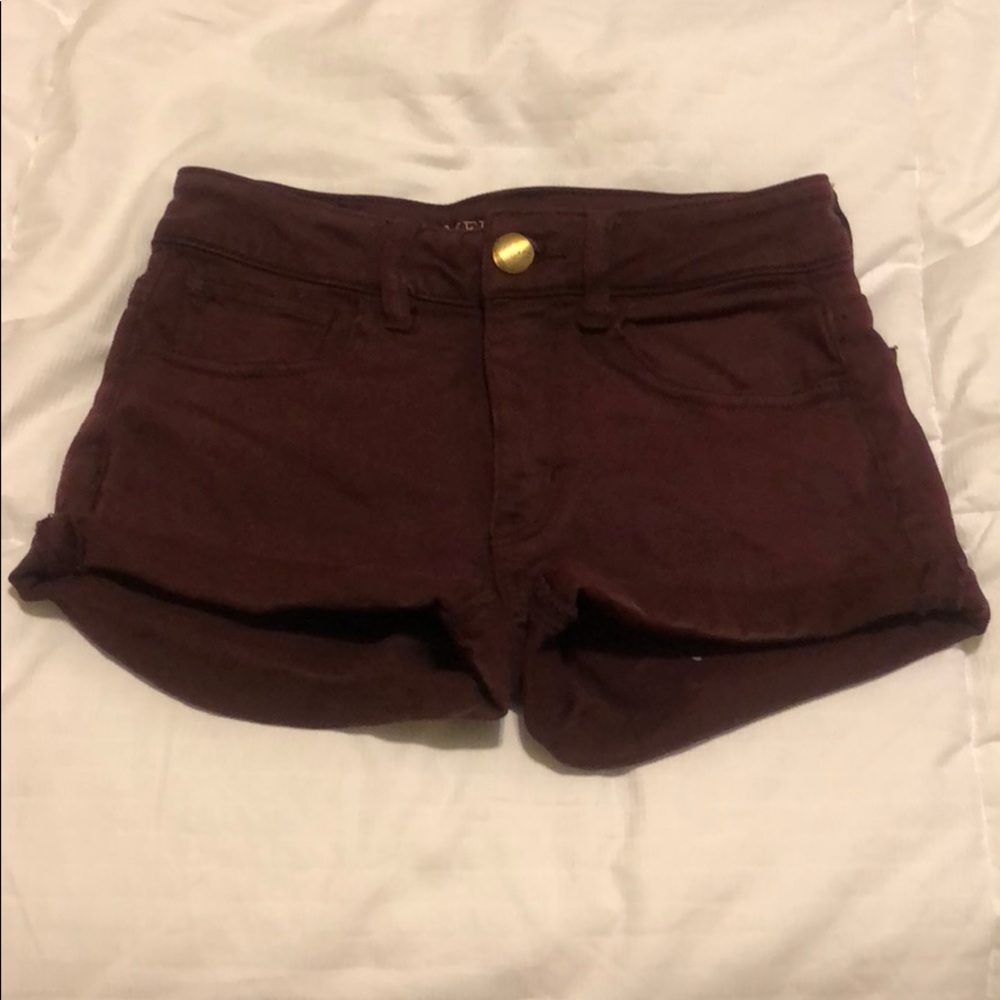 American Eagle Burgandy Maroon shorts 00